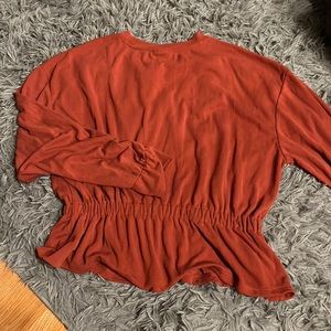burgundy long sleeve blouse